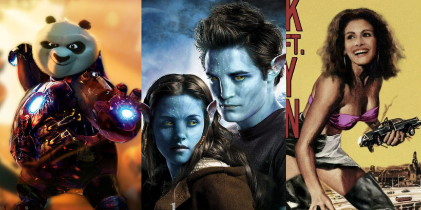     2 filmy na 1 plakacie. Graficy stworzyli szalone kombinacje - Avenger Panda, Sex Story z Obcym, Avatar i Zmierzch